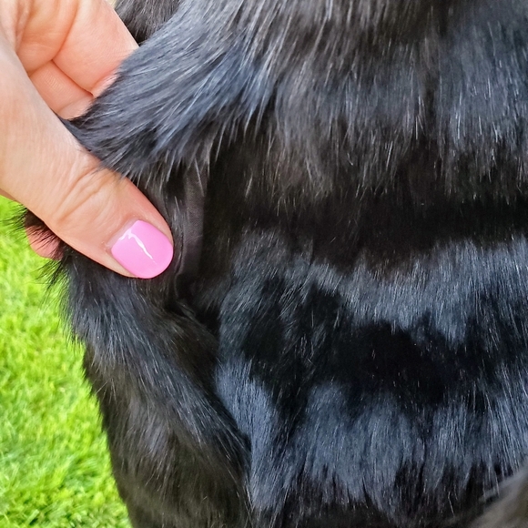 Somerset Furs Los Angeles Solid Black 100% Pure Rabbit Fur Coat Size Medium NWOT - Picture 8 of 16